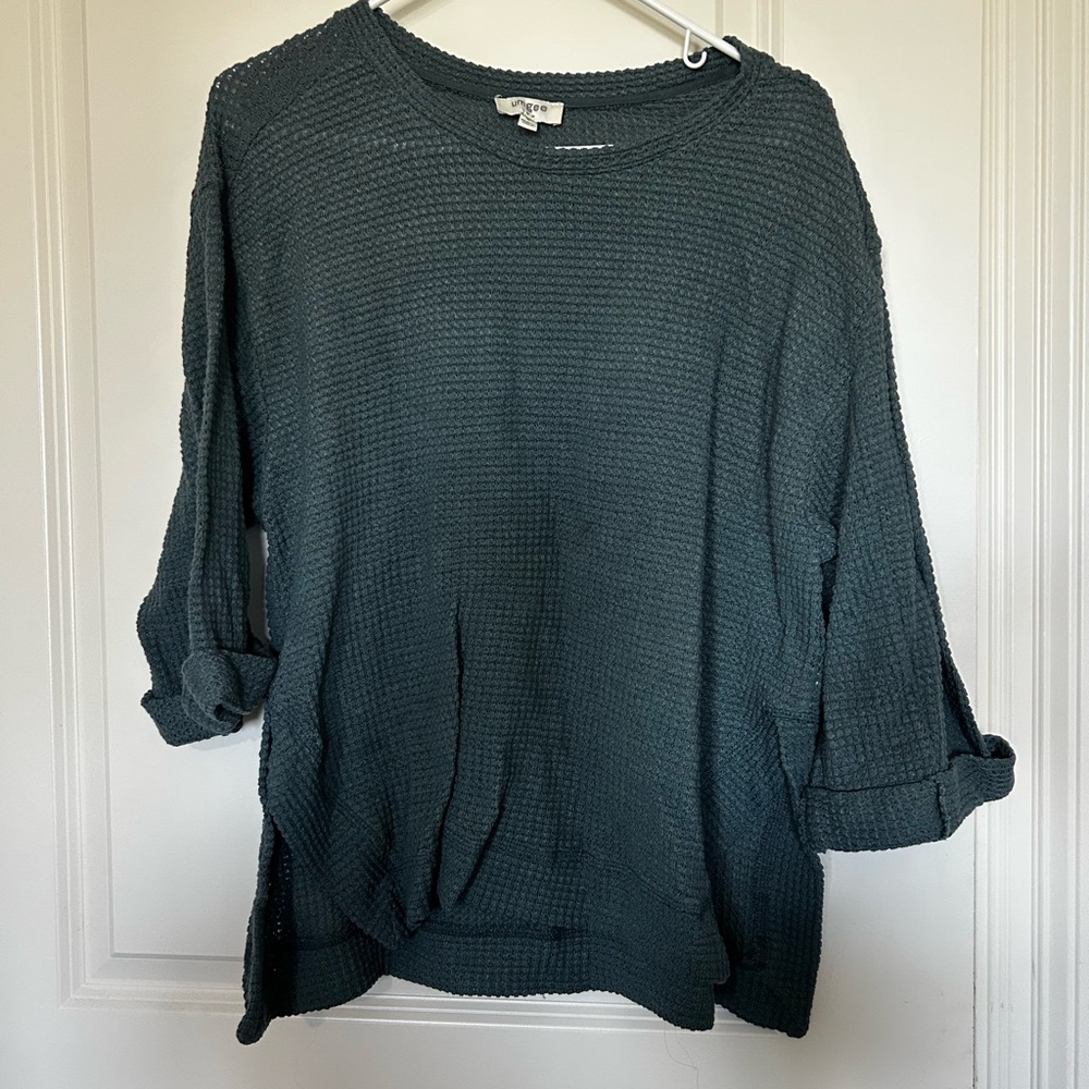 Dark Green Textured Sweater